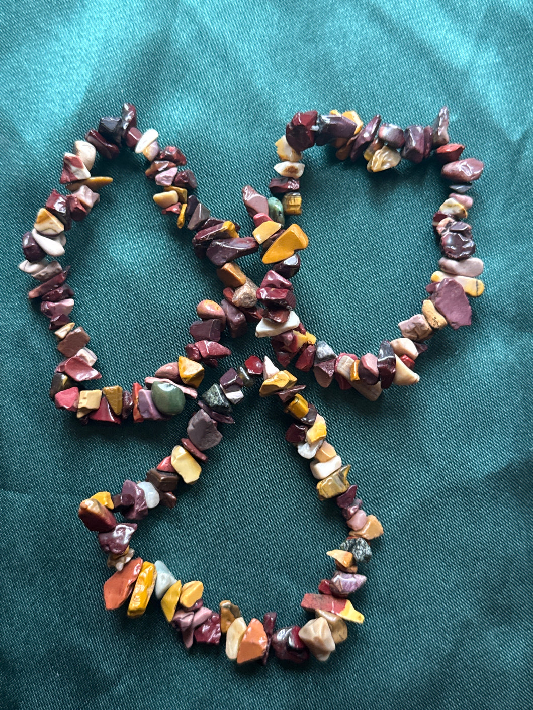 3x mookaite crystal chip bracelets