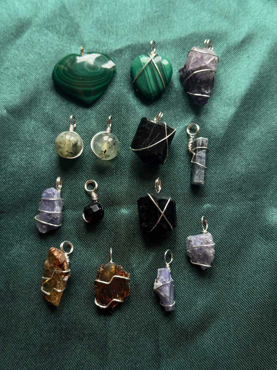 14x mixed crystal pendants
