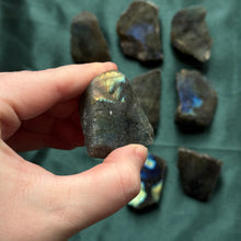Load image into Gallery viewer, 9x mini half polished labradorites
