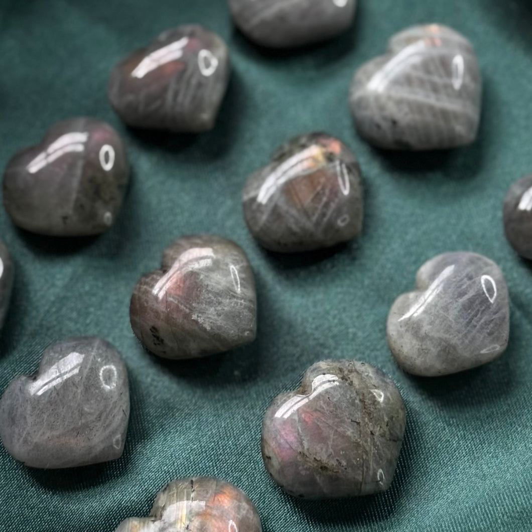 Mini Sunset Labradorite Hearts