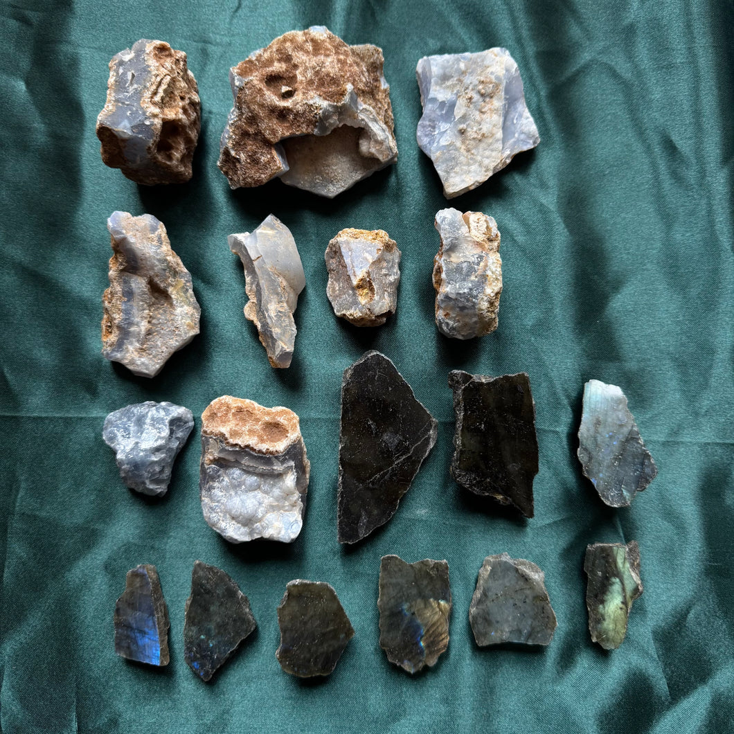 mixed blue raw lot