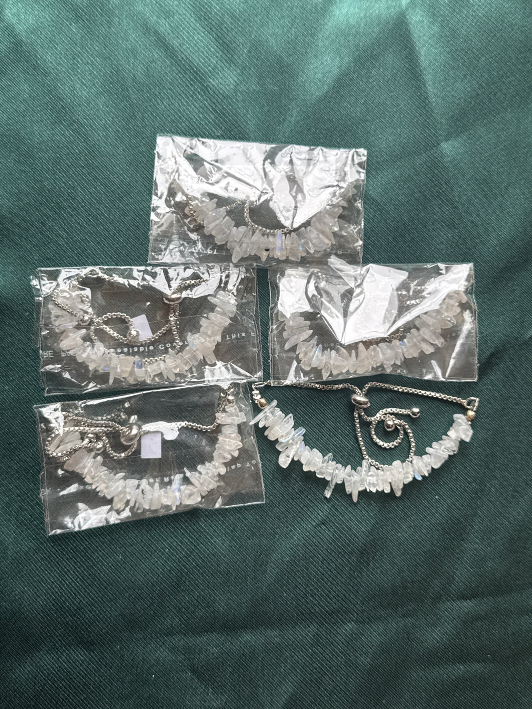 5x rainbow moonstone adjustable bracelets