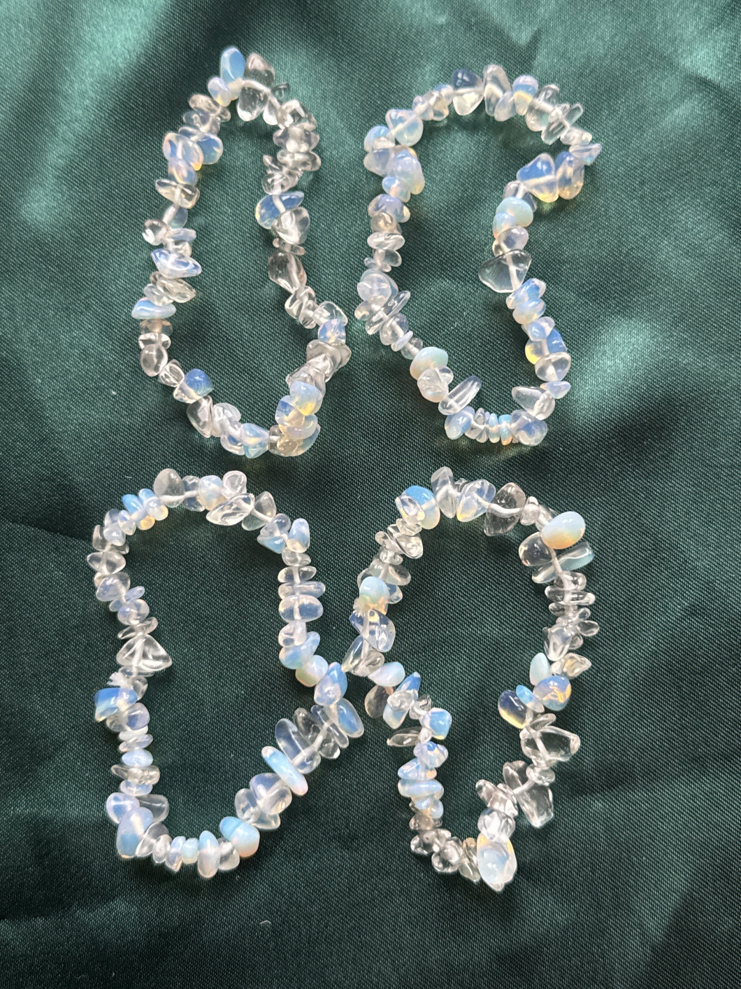 4x opalite crystal chip bracelets