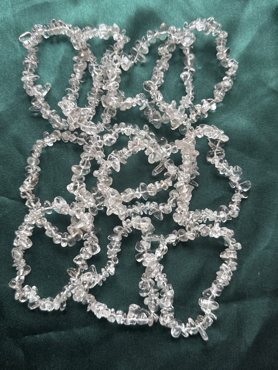 11x clear quartz crystal chip bracelets