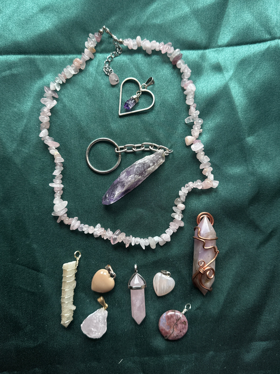 pink crystal jewellery mix - 2