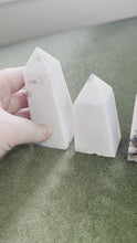 Load and play video in Gallery viewer, 3x snow agate obelisks

